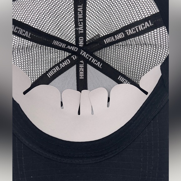 NWT Highland Tactical USA American Flag Black Trucker Mesh Adjustable Cap Hat - Picture 7 of 8